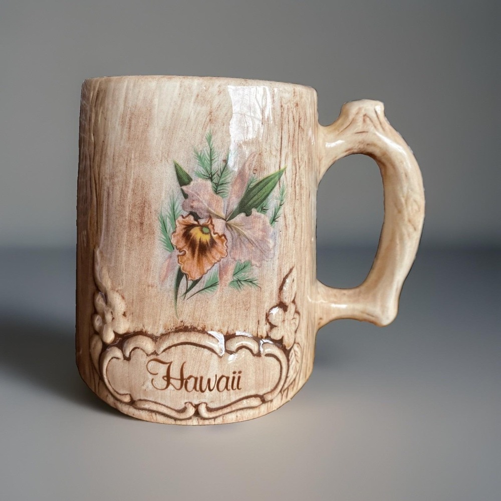 Hawaii Cup Flower Treasure Craft Retro Ceramic TIKI Vintage Gift